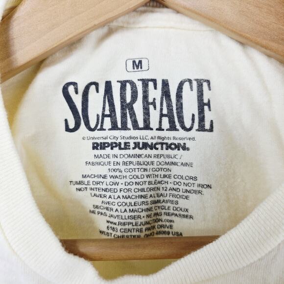 Ripple Junction Scarface Shirt Mens Medium Beige Movie Tony Montana Mafia - Picture 4 of 7